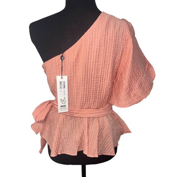 NWT! MinkPink Vera One Shoulder Romantic Chic Top - Size Small - Picture 9 of 9